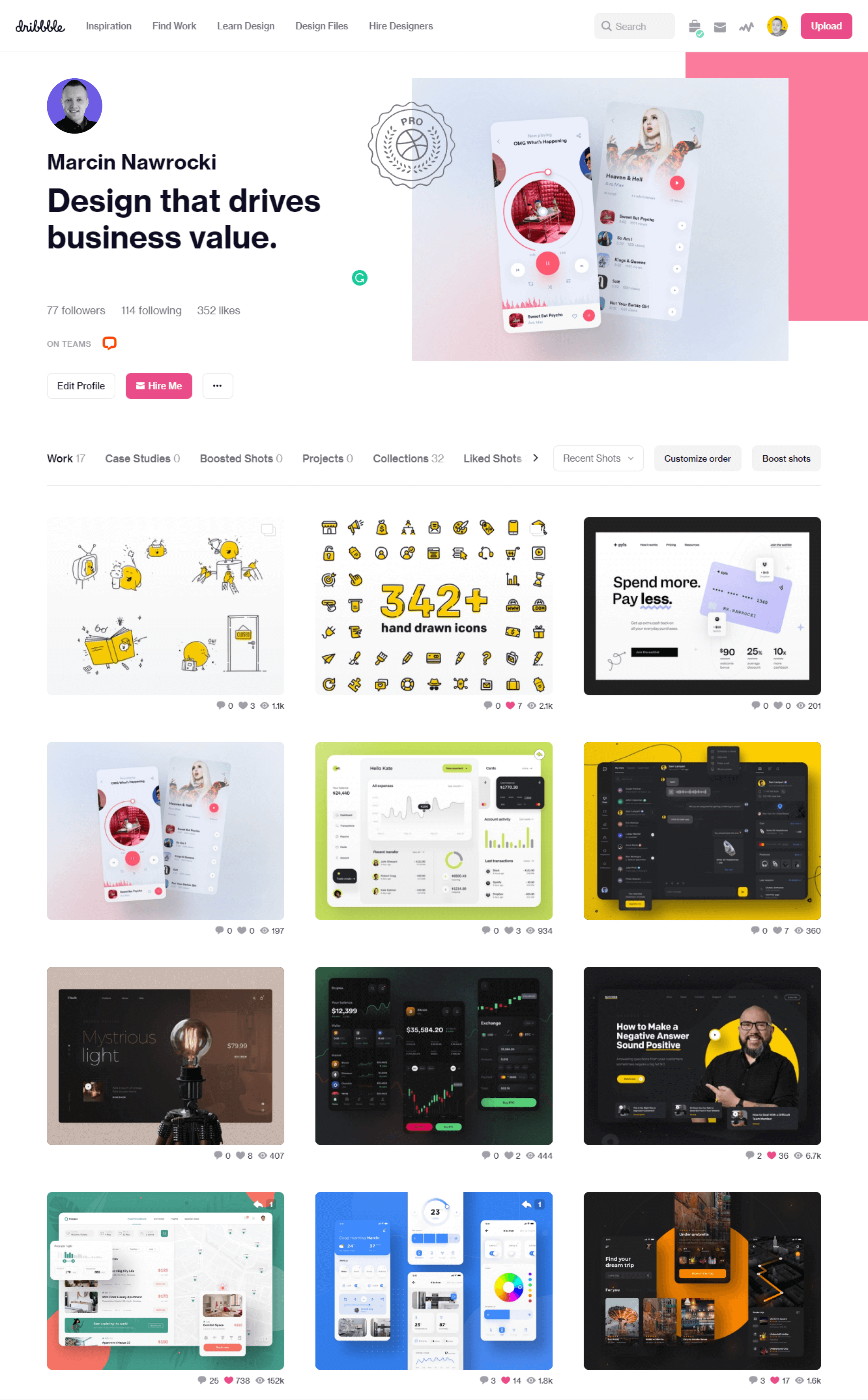 Portfolio Marcina Nawrockiego na Dribbble